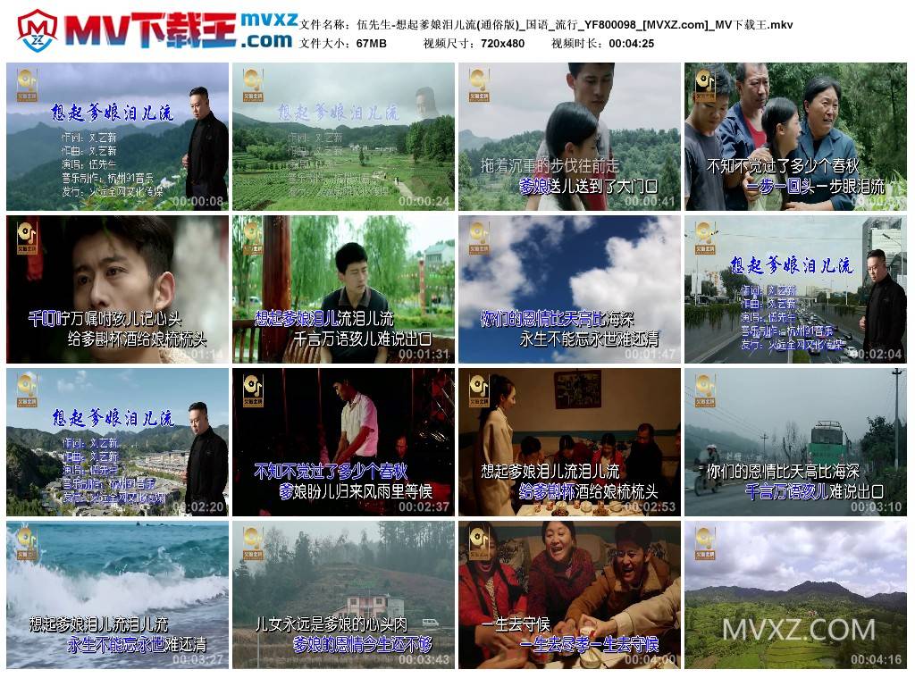 伍先生-想起爹娘泪儿流(通俗版)_国语_流行_YF800098